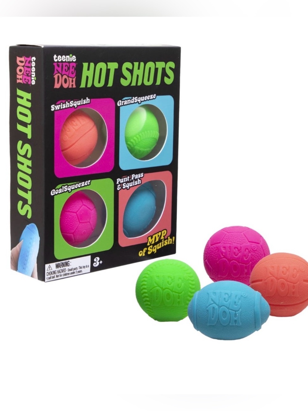 AUTHENTIC Hot Shot Teenie Hot Shots Teenie 4 pack Squeeze Ball Gift Set